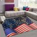 Wellsay 4th of July Non Slip Area Rug for Living Dinning Room Bedroom Kitchen 1.7 x 2.6 (20 x 31 Inches / 50 x 80 cm) American Flag Firework Nursery Rug Floor Carpet Yoga Mat