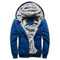 Homme Sweat à capuche Sherpa flou Veste Capuche Sweat à capuche zippé Veste Rouge Bleu Gris Capuche Couleur unie Sport Loisir Vêtement de rue Polaire Casual Grand et grand Essentiel Hiver Automne