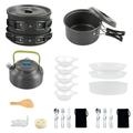 Walmart Camping Cookware Mess Kit Non Stick Pot and Pan Set with Kettle Kitchenware Set for Camping Hiking and Backpacking Adventures