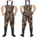 LUVCMFT Chest Waders with Boots Waterproof Hunting Chest Wader Lightweight Bootfoot Waders (Camouflage Size 13)