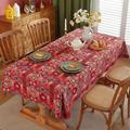 nappe rectangulaire nappes jacquard florales vintage avec glands couvertures de table en lin de coton pour les dîners décoration extérieure