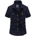 Homme Chemise de Randonnée Chemise militaire tactique Manche Courte Chemise Top Extérieur Respirable Séchage rapide Poids Léger Polyester Vert militaire Bleu Kaki Camping / Randonnée / Spéléologie