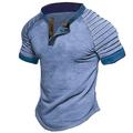 Homme T shirt Tee T-shirt Plein Mince Plissé Col Mao Plein Air Vacances Manches courtes Lacet Vêtement Tenue Mode Design basique