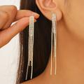 Femme Brun Zircon Boucle d'Oreille Pendantes Bijoux Fins Franges Précieux mode Tendance Des boucles d'oreilles Bijoux Dorée Pour Soirée Cadeau 1 paire