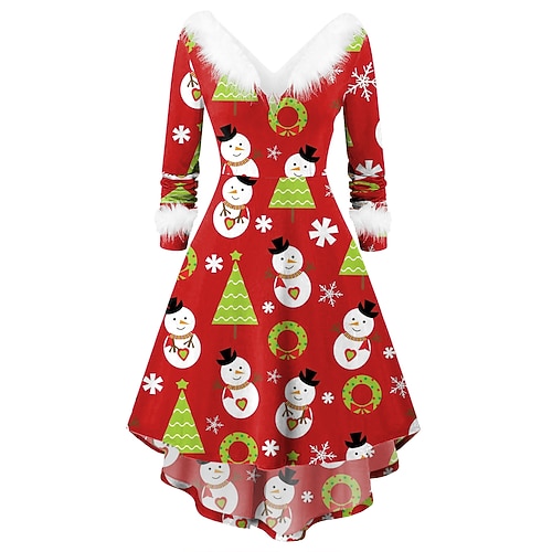 Robe Robe De Noël Fantaisie Costume de père noël père Noël Noël Tenue Quotidienne pour Femmes Adultes Noël Carnaval Mascarade la veille de Noël Soirée Noël Robe