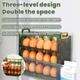 boîte de stockage d'œufs conteneur de stockage d'œufs, boîte à œufs rebondissante à 3 couches, boîte de stockage d'œufs de porte latérale de réfrigérateur à 30 grilles, porte-œufs de réfrigérateur