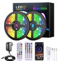 led smart strip lights 20m rgb music sync 12v étanche led bande 2835 smd changement de couleur led lumière avec bluetooth contrôleur adaptateur pour chambre home tv back light diy decor