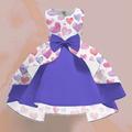 Saint Valentin FILLE 3D Cœur Robe de fête Sans Manches 3D effet Eté Printemps Automne Soirée Occasion spéciale Anniversaire Elégant Princesse Magnifique Enfants 3-12 ans robe soirée Robe Évasée Robe