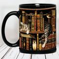 1 pièce, tasse d'étagère de bibliothèque, tasses à café pour les amateurs de livres, tasse de bibliothécaire, tasse à café de livre, tasses à café de livre, tasse de club de lecture, cadeaux de tasse de rat de bibliothèque, pour les lecteurs, cadeaux livr