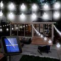 globe solaire guirlandes lumineuses en plein air 10m 50leds décoration de mariage boule de cristal lumières de patio avec 8 modes étanche pour jardin pelouse partie mariage patio cour décorations