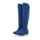 Femme Bottes Bottes de motard Bottes de plate-forme Grandes Tailles Soirée Extérieur Bureau Bottes genou Eté Hiver Talon Plat Bout rond Elégant Décontractées Minimalisme Daim Noir Bleu Orange