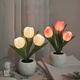 led tulipe veilleuse table lumières simulation fleur avec vase lampe de table ornements pour la maison salon décor de bureau table lampes de nuit