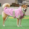 KANY Dog Raincoats for Medium Dogs Pet Raincoat Reflective Hooded Hook&Loop Small Medium and Large Dog Raincoat Pet Dog Hooded Raincoat Waterproof Large Dog Raincoat (Pink L)