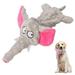 Elephant Squeaky Dog Toys Durable Dog Toy Tug of War Dog Plush Interactive Toy for Puppies Small Medium and Large Dogs No Stuffing Dog Toy Birthday Christmas Dog Toy (Gray)