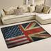 FREEAM British and American Flag Non Slip Area Rug for Living Dinning Room Bedroom Kitchen 2 x3 (24x36 Inch) Vintage Retro Nursery Rug Floor Carpet Yoga Mat