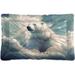 Wellsay White Bear Dog Bed Machine Washable Pet Bed Mattress Comfortable Soft Pet Bed Mat Non-Slip Bottom Couch for Small Medium Dogs 24x18 Inch