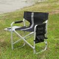 Portable Camping Chair Folding Chair with Side Table Cup Holder and Side Pockets Holds up to 400 lbs Great for Camping Camping and Fishing Black + Gray