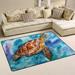 FREEAM Sea Turtle Non Slip Area Rug for Living Dinning Room Bedroom Kitchen 4 x 6 (48 x 72 Inch) Animal Turtle Nursery Rug Floor Carpet Yoga Mat