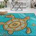 Wellsay Sea Turtle Starfish Non Slip Area Rug for Living Dinning Room Bedroom Kitchen 2 x 3 (24 x 36 Inches) Ocean Animal Nursery Rug Floor Carpet Yoga Mat