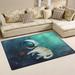 Wellsay Outer Space Non Slip Area Rug for Living Dinning Room Bedroom Kitchen 1.7 x 2.6 (20 x 31 Inches / 50 x 80 cm) Galaxy Cat Nursery Rug Floor Carpet Yoga Mat