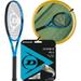 Dunlop FX 500 Tour v23 Tennis Racquet Blue 4 1/8 Grip Strung w Dunlop Iconic All 16g Natural Color Tennis String at Mid Range Tension