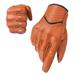 Harssiney Leather Motorcycle Gloves for Men Riding Driving Biker Racing Motorbike Glove Touchscreen with Hard Knuckle Protection Light Brown Size M