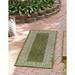 Unique Loom Floral Border Indoor/Outdoor Border Rug Green/Ivory 2 x 8 Runner Floral Contemporary Perfect For Patio Deck Garage Entryway