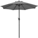 Topeakmart 9ft Outdoor Market Patio Umbrella with Tilt Push Button and Crank 8 Ribs Gray