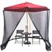 Tuphregyow Mosquito Net Umbrella Canopy - Polyester Mesh with Double Zipper for Patio Tables & Cantilever Umbrellas Black Patio Umbrella Mosquito Netting With Double Zipper Door black