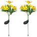 2Pack Solar Flower Garden Lights Waterproof Artificial Orchid LED Lights with 7 Flowers Landscape Lights for Patio Pathway Yard Lawn Decorative Yellow