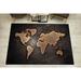 Abstract World Map Rugs Colorful Rugs Black Map Rug Hallway Rugs Modern Map Rug Modern Map Rug Non Slip Rug Outdoor Rugs Brown Map 2.6 x9.2 - 80x280 cm