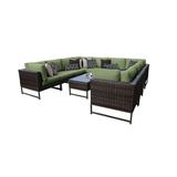 AMALFI 11 Piece Wicker Patio Furniture Set 11a in Brown and Cilantro