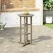 WestinTrends 42 Counter Height Round Outdoor Patio Bistro Bar Table Weathered Wood