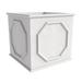 LeisureMod Sprout Fiberstone and MgO Clay Planter Mid-Century Modern Square Planter Pot for Indoor and Outdoor (White 25.6 )