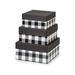 Set Of 1 Buffalo Plaid Black Nested Boxes Large 3 Piece Set For Wedding Table Centerpieces Gourmet Food Towers Or Everyday Gifting