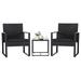 TiaGOC 3 Pieces Patio Set Outdoor Wicker Furniture Sets Modern Rattan Chair Conversation Sets with Coffee Table for Yard and Bistro (Black)