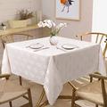 Danolaps Solid Flower Jacquard Table Cloth Oil-Resistant Spill-Resistant Anti-Wrinkle Damask Table Cover Heavy Weight Fabric Tabletop Decoration For Kitchen Banquet Party Rectangle