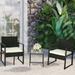 CL.HPAHKL 3 Pieces Patio Furniture Set Outdoor Furniture Rattan Patio Chairs with Side Table Patio Conversation Sets Balcony Furniture for Lawn Garden Backyard Balcony Poolside Khaki