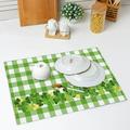 Pengzhipp Placemats St. Patricks s Days Scandinavians Irish Day Plaid Decoratives Insulated Tablecloths Durable Kitchenware Multi-color