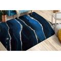 Navy Blue Marble Rug Luxury Marble Rug Blue Rug Modern Rugs Indoor Rug Thin Rug Customs Rug Non-Slip Carpet Office Rug Silver Rug 2.6 x5 - 80x150 cm