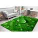 Green Rug Water Drop Rug Farmhouse Rugs Floral Rug Customs Rug Cool Rug Botanical Rug Indoor Rug Housewarming Gift Trendy Rug 2.6 x6.5 - 80x200 cm