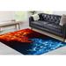 Modern Rugs Rugs Fire Vs Water War Rug Wedding Rugs Fire Rug Water Rug Decorative Rugs Kitchen Rugs Pattern Rugs Red Rug Blue Rug 2.6 x9.2 - 80x280 cm