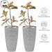 2Pack 21in Round Tall Planter for Indoor Outdoor Porch/Patio | Plastic with Drainage Holes | Modern DÃ©cor Flowers