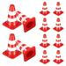 Mini Traffic Cones 50pcs Mini Roadblocks Plastic Traffic Cones Miniature Traffic Signs Simulated Safety Cones for Children