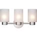 Bathroom Vanity Light fixtures Wall Fixture Vanity Sconce Wall Sconce Light Three Light Bathroom Vanity Light fixtures with Brushed Nickel Finish and Frosted Seeded Glass(3 Light Brushed Nickel)