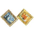 2 Pcs Dollhouse Frame Exquisite Oil Painting Dorm Room Decorations Home+decor Models Mini Miniature Accessories