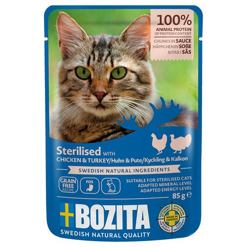 12x85g Poultry Sterilised in Sauce Chunks Bozita Wet Cat Food