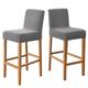 2 Pcs Stretch Black Bar Stool Pub Chair Slipcover White Stool Cover Counter Black for Dining Room Cafe Barstool Jacquard Fabric with Elastic Bottom