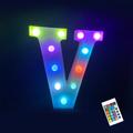 LED Letter Lights Sign 26 Letters Alphabet with Remote Light Up Letters Sign Colorful for Night Light Wedding/Birthday Party Battery Powered Christmas Lamp Home Bar