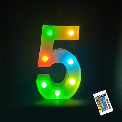 LED Letter Lights Sign 26 Letters Alphabet with Remote Light Up Letters Sign Colorful for Night Light Wedding/Birthday Party Battery Powered Christmas Lamp Home Bar
